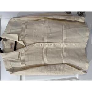 Liz Claiborne Vintage Cream  button-up Linen (10)